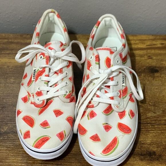 Vans White Atwood Low Watermelon Shoe Size 8 - Picture 2 of 7